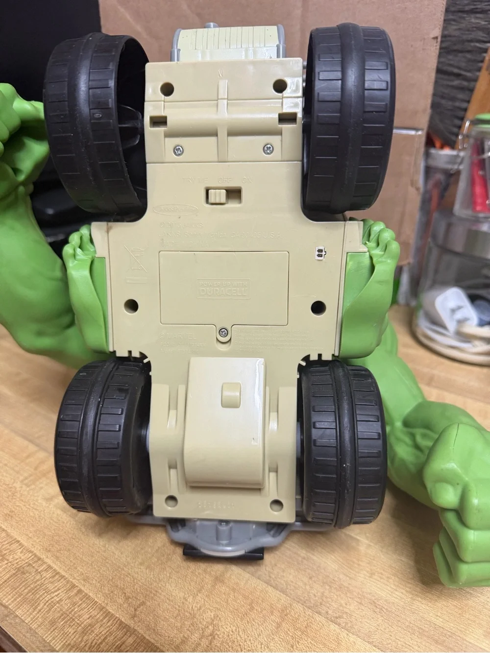 Marvel Hulk Green Action Figure with Cream and Gray Jeep